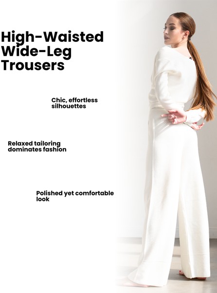 High-waisted wide-leg trousers outfit inspiration for modern women’s wardrobe essentials