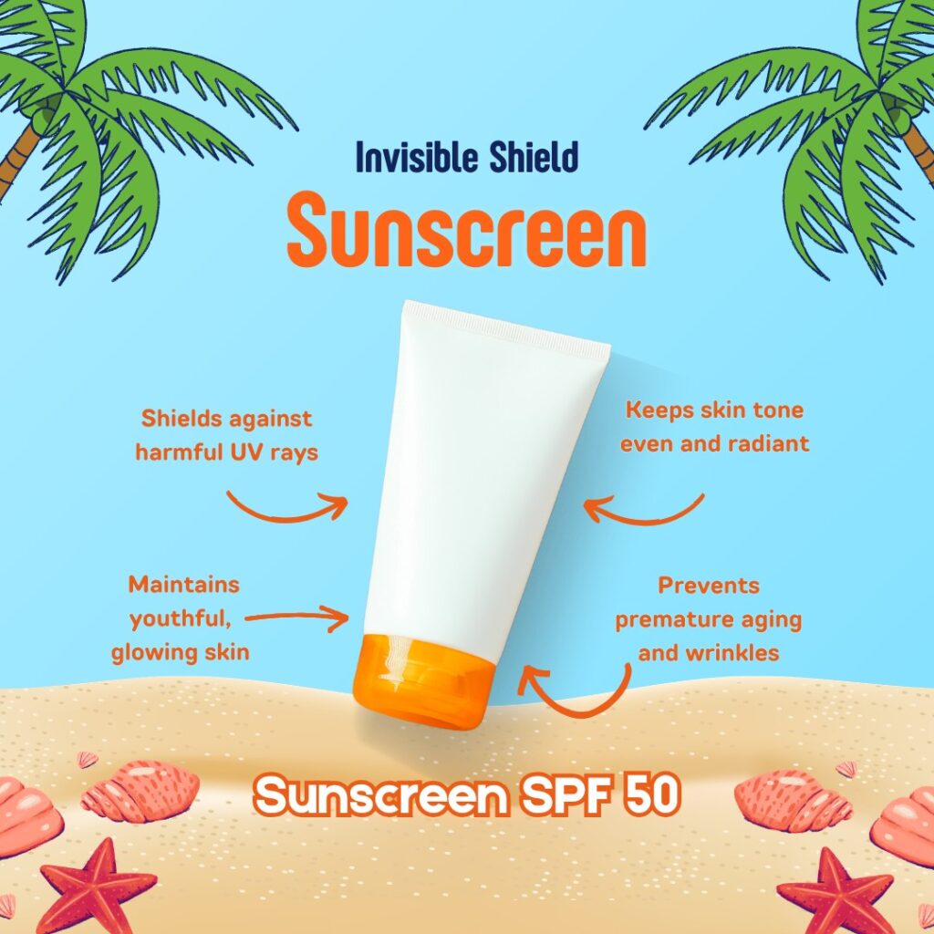 Invisible shield sunscreen SPF for daily skin protection