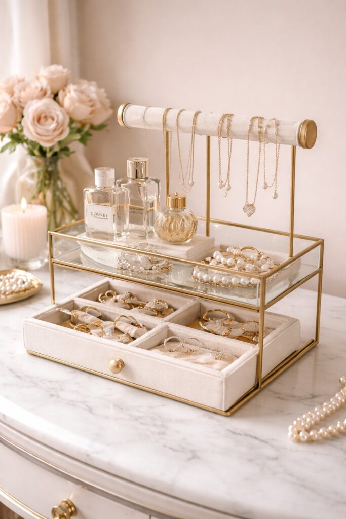 Elegant jewelry organizer for glam home setup