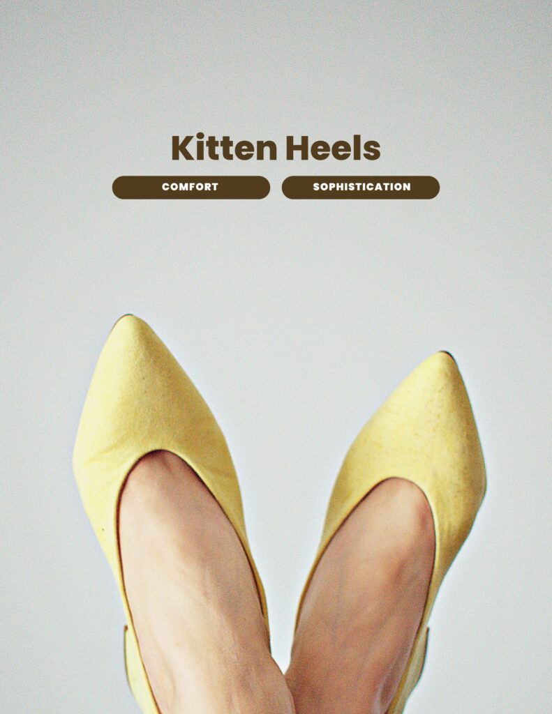 Neutral kitten heels styled with modern outfit – elegant women’s footwear essential