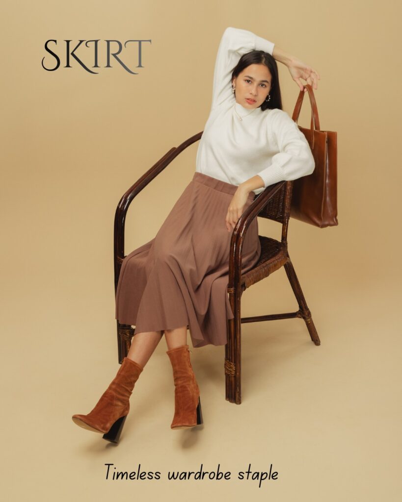 pleated satin midi skirt elegant womens fashion