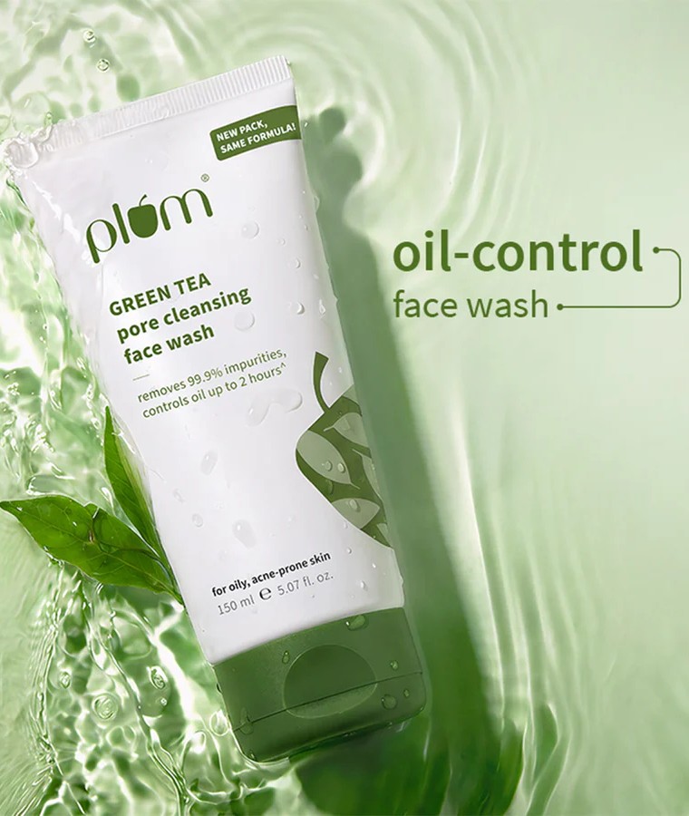 Plum green tea face wash for acne and oily skin