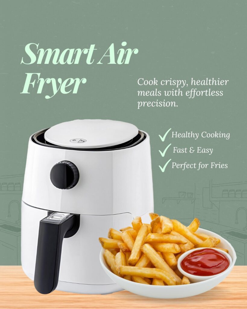 smart air fryer modern kitchen