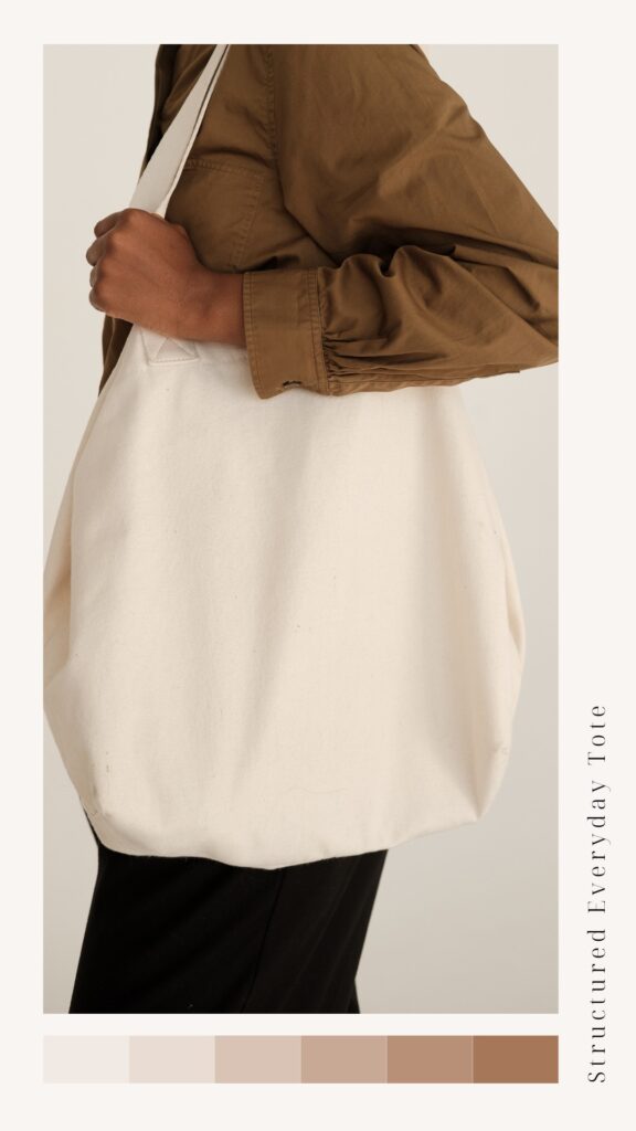 Structured everyday tote bag styled for modern women’s wardrobe essentials
