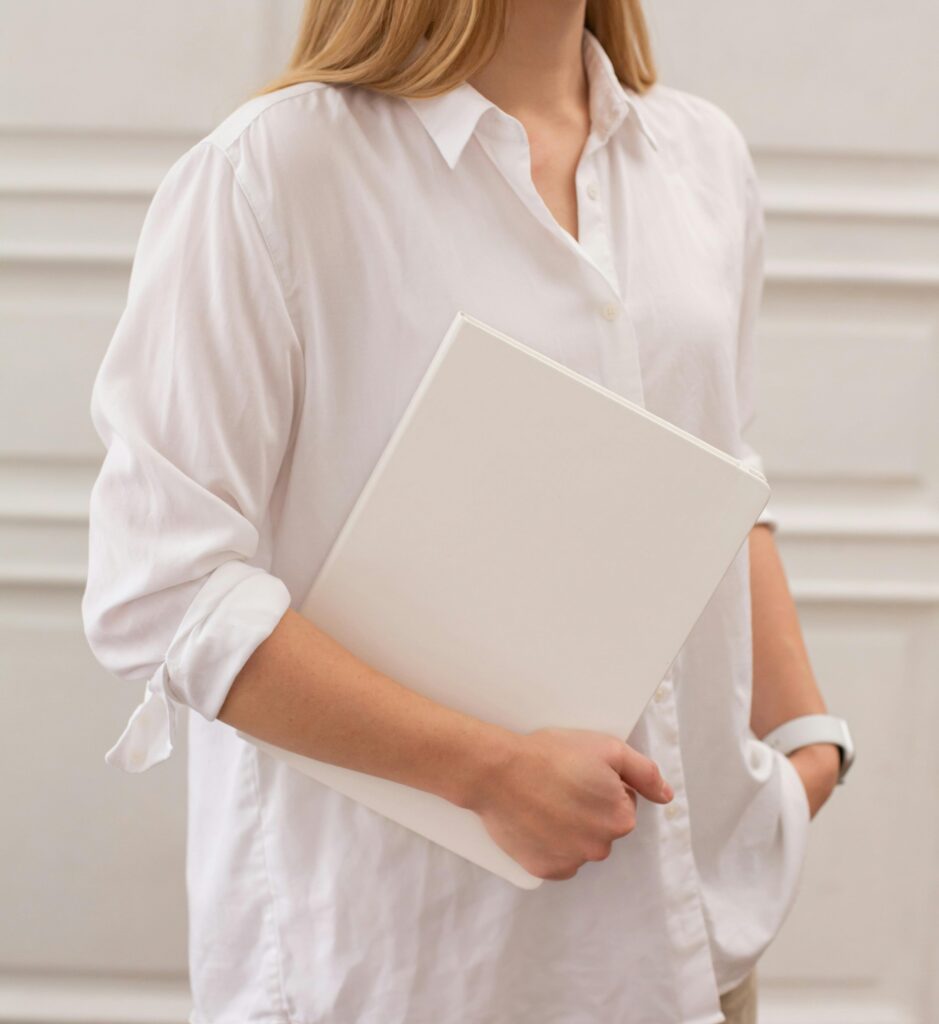 white cotton shirt for women basic wardrobe piece