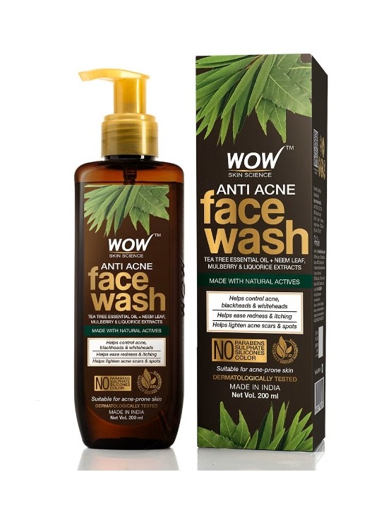 wow skin science tea tree face wash india